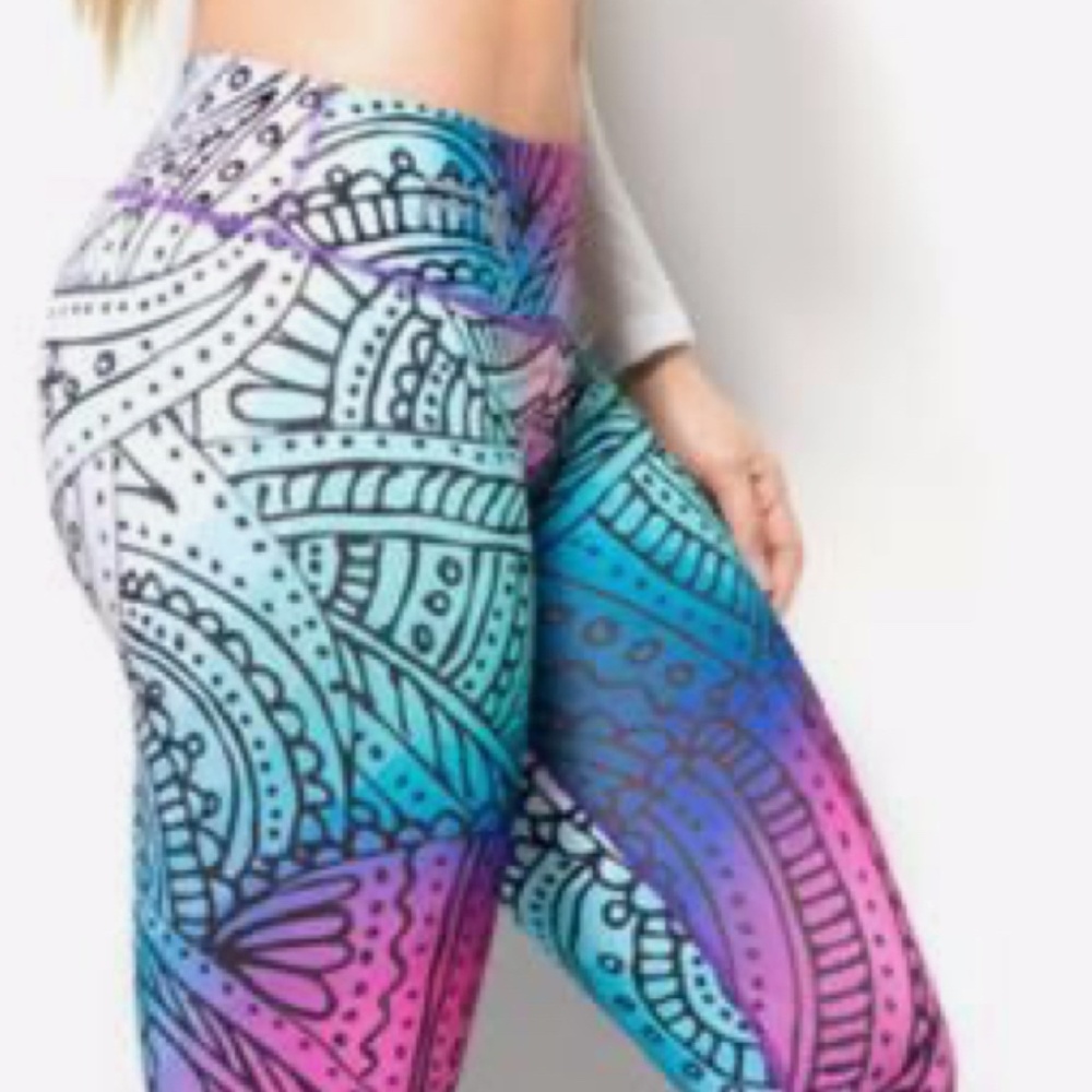 Fiber legging Yoga Gym pants compression butt lift ankle tight One size fits all